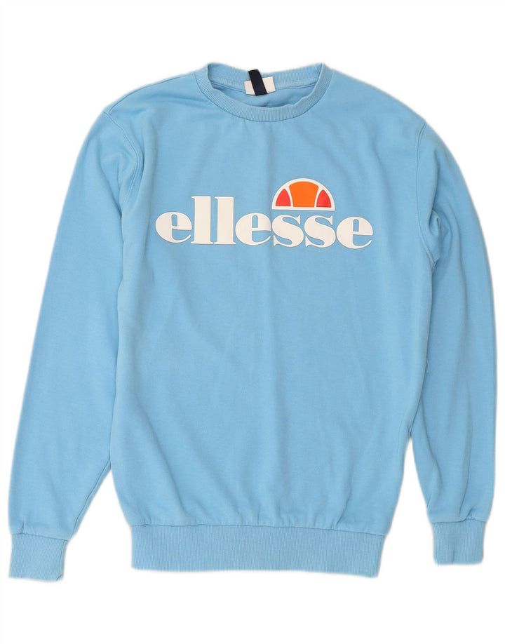 ELLESSE Womens Graphic Sweatshirt Jumper UK 8 Small Blue Cotton