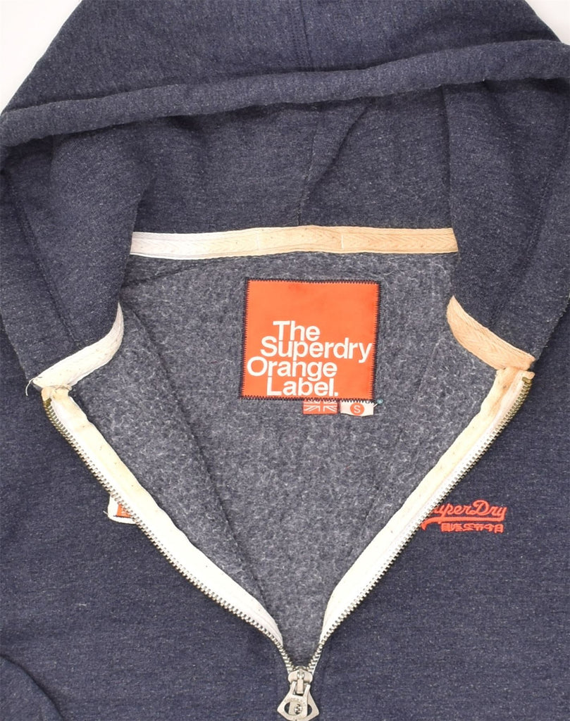 SUPERDRY Mens Zip Hoodie Sweater Small Blue Cotton | Vintage Superdry | Thrift | Second-Hand Superdry | Used Clothing | Messina Hembry 