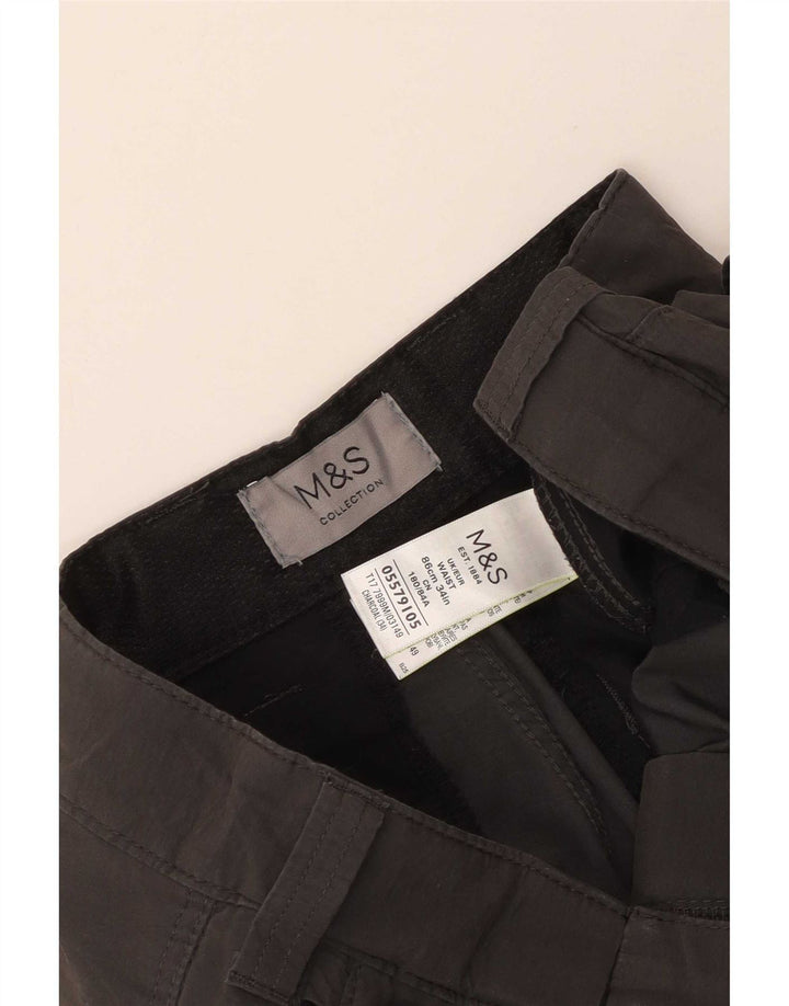 Marks & Spencer Mens Cargo Shorts W34 Large Grey Cotton