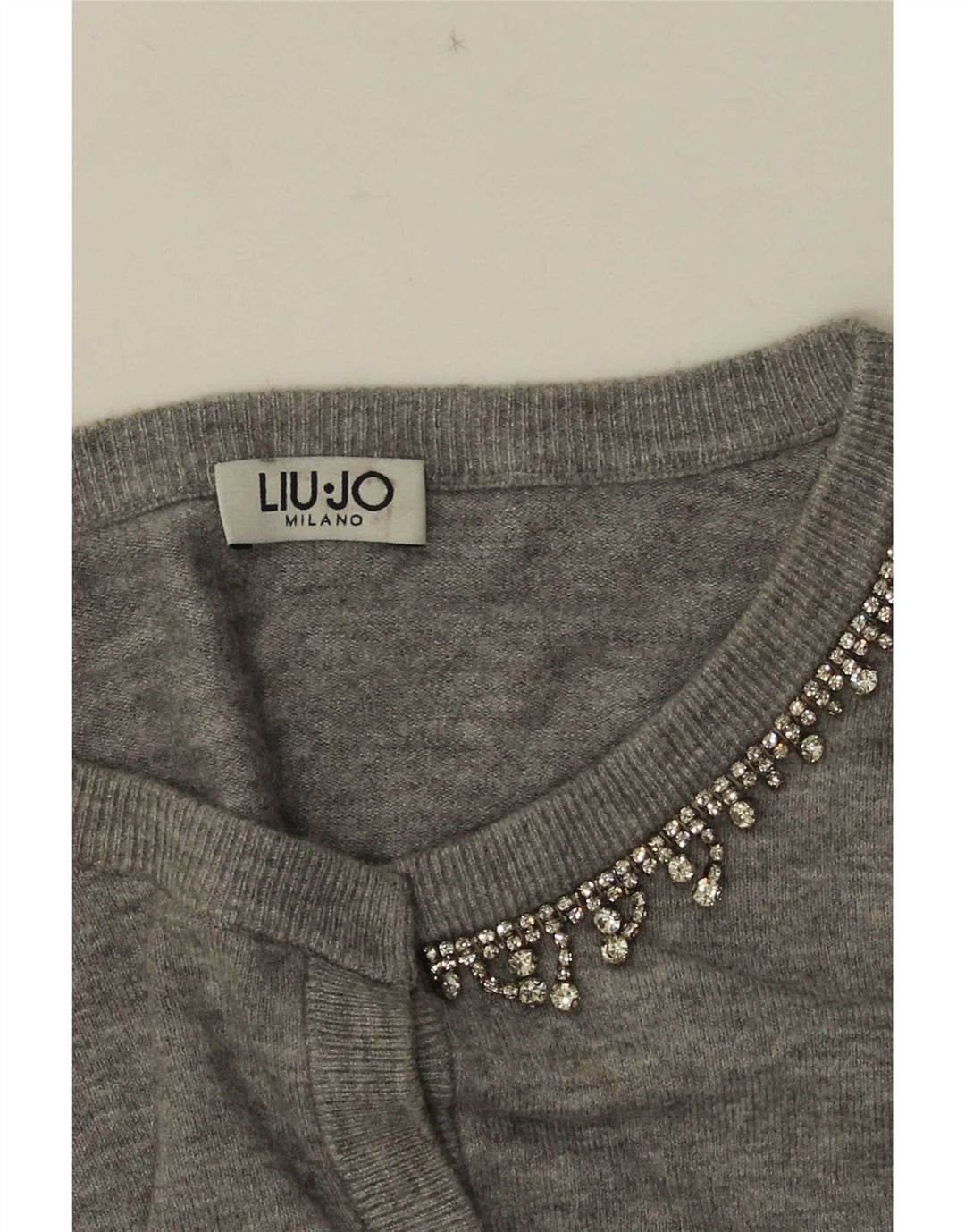 Liu Jo Womens Crop Cardigan Sweater UK 12 Medium Grey