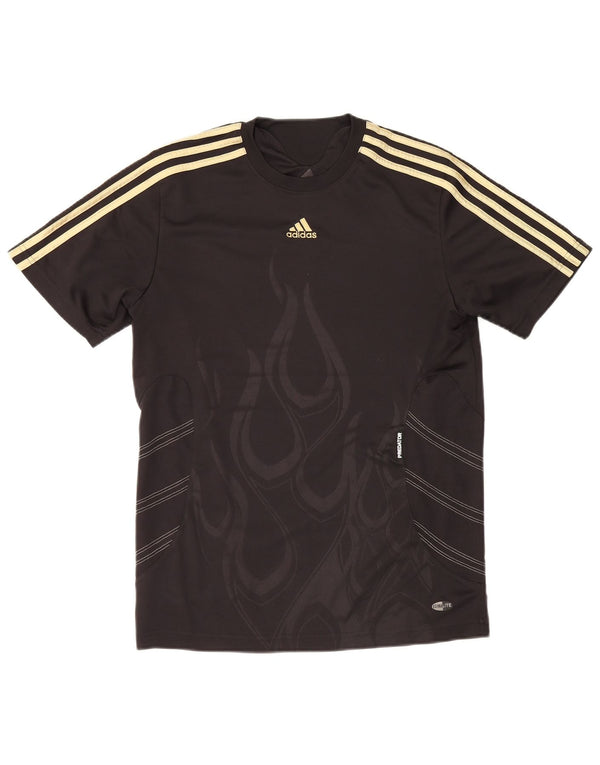 Adidas Mens Abstract Pattern T-Shirt Top Small Black Polyester