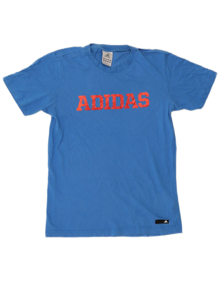 Adidas Mens Graphic T-Shirt Top Small Blue Cotton
