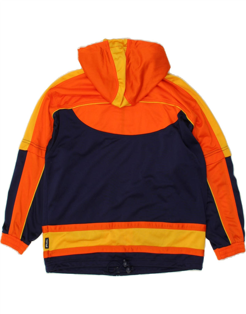 LOTTO Boys Hooded Tracksuit Top Jacket 13-14 Years 2XL Navy Blue Vintage Lotto and Second-Hand Lotto from Messina Hembry 