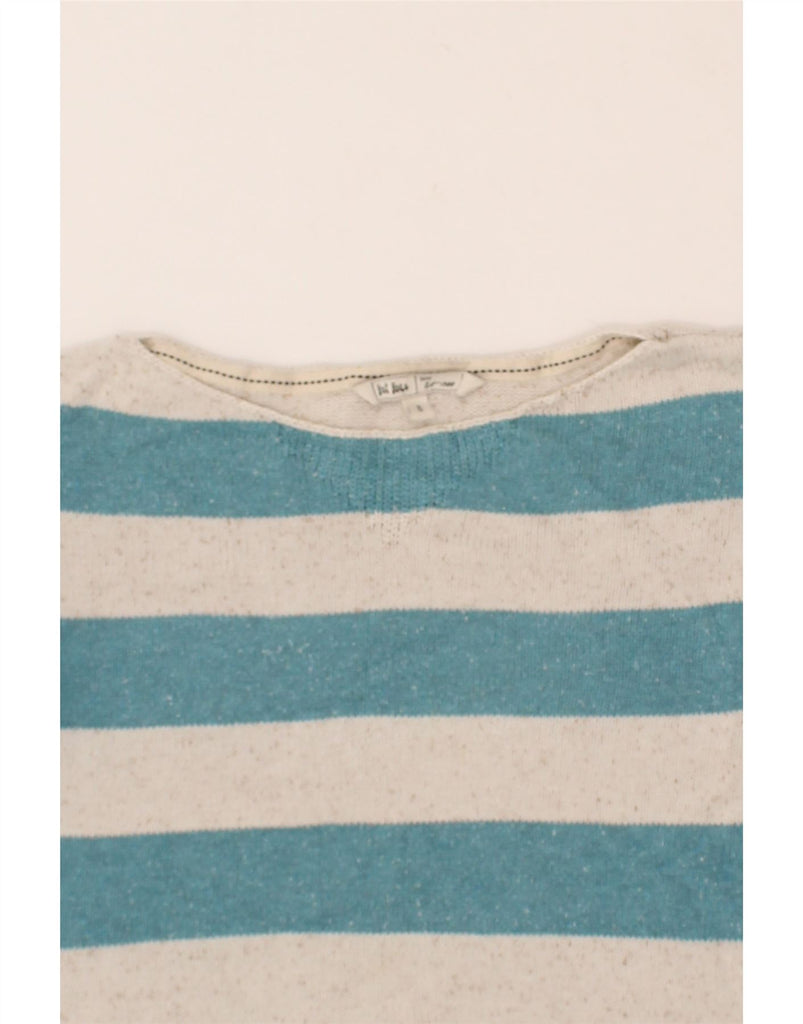 FAT FACE Womens Boat Neck Jumper Sweater UK 8 Small Blue Striped Cotton Vintage Fat Face and Second-Hand Fat Face from Messina Hembry 