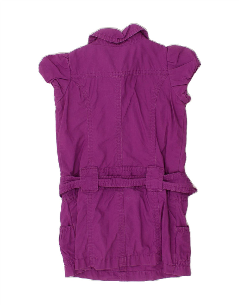 BENETTON Baby Girls Shirt Dress 9-12 Months Purple Cotton Vintage Benetton and Second-Hand Benetton from Messina Hembry 
