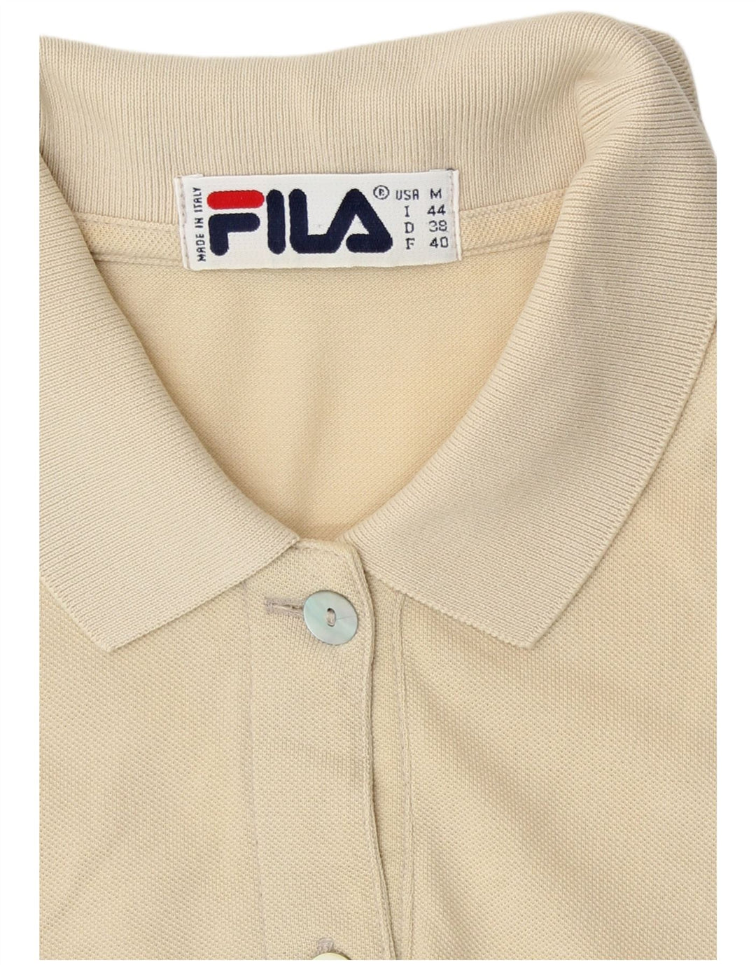 Fila Womens Sleeveless Polo Dress IT 44 Medium Beige Cotton