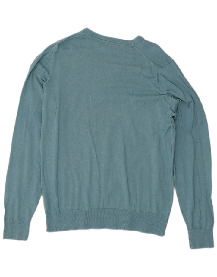 Marks & Spencer Mens Autograph V-Neck Jumper Sweater Medium Blue Cotton