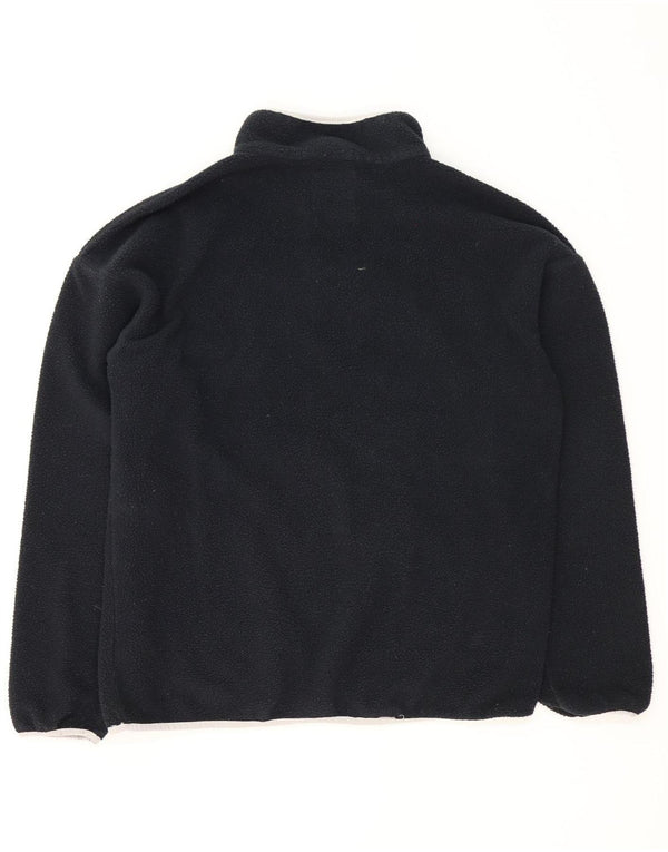 Columbia Mens Button Neck Fleece Jumper Large Black Polyester