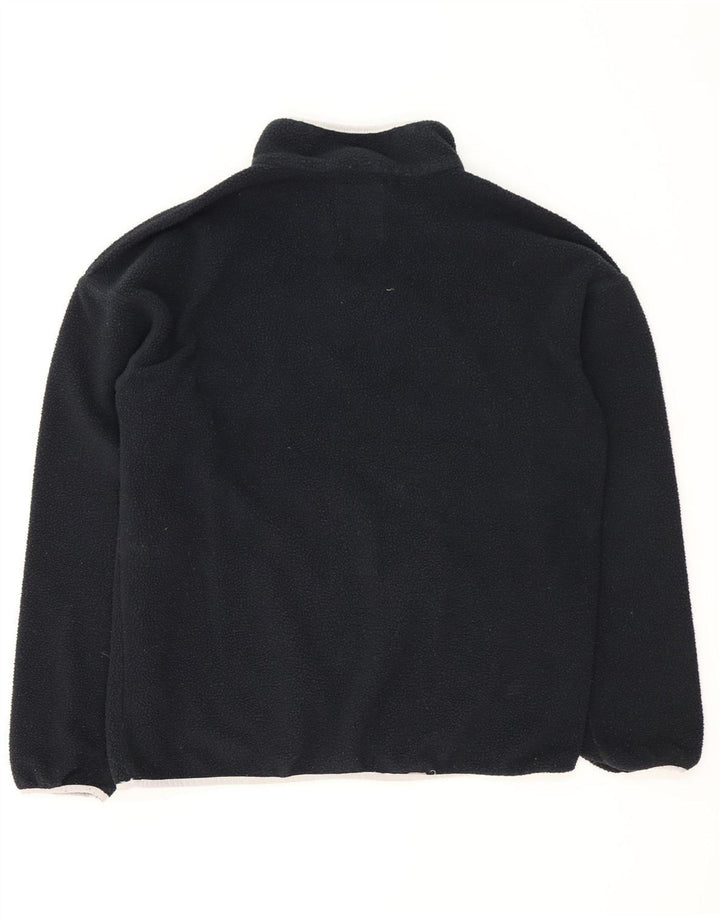 Columbia Mens Button Neck Fleece Jumper Large Black Polyester