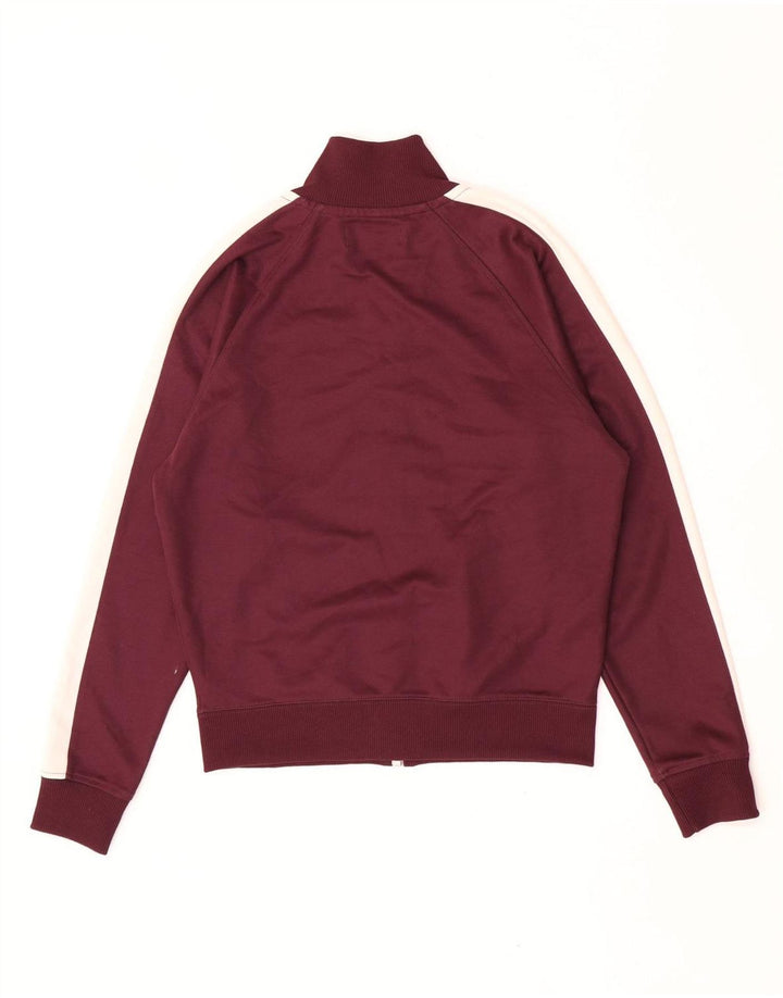 Fred Perry Boys Tracksuit Top Jacket 9-10 Years Medium Maroon Colourblock