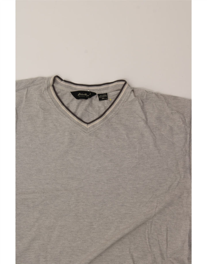 EDDIE BAUER Mens T-Shirt Top 2XL Grey Cotton Vintage Eddie Bauer and Second-Hand Eddie Bauer from Messina Hembry 