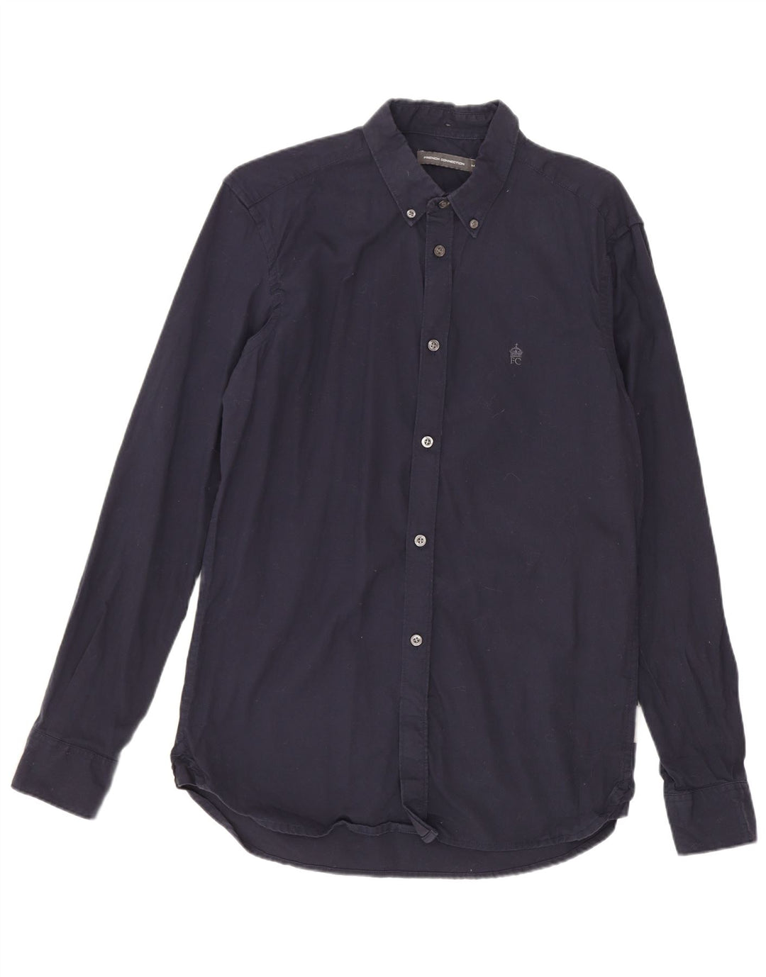 French Connection Mens Shirt Medium Navy Blue Cotton