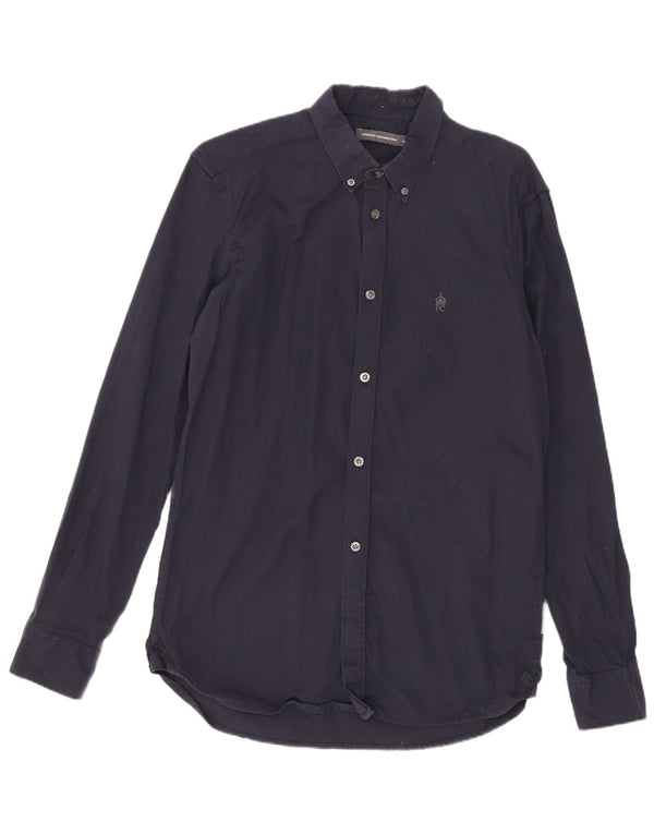 French Connection Mens Shirt Medium Navy Blue Cotton