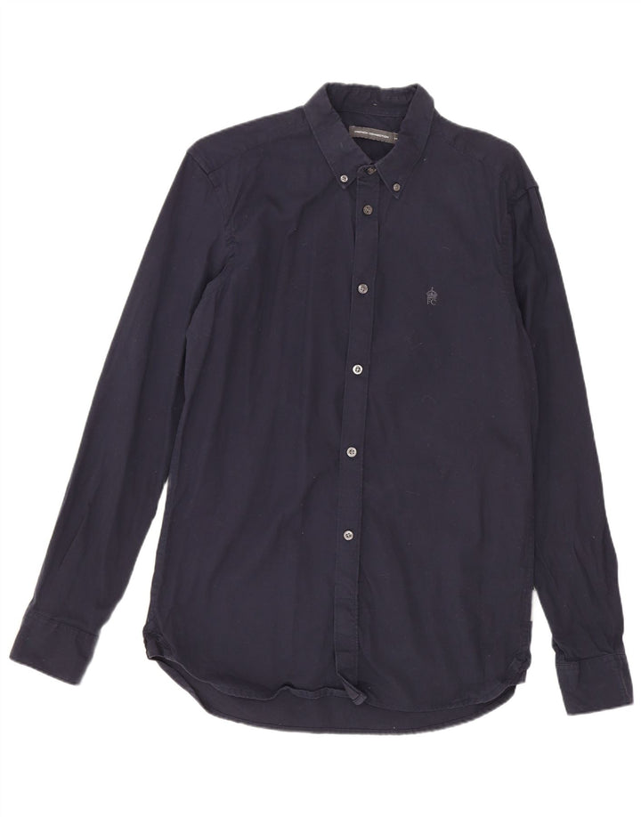 French Connection Mens Shirt Medium Navy Blue Cotton
