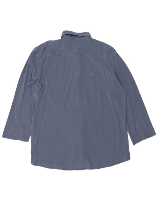 Fay Mens 3/4 Sleeve Shirt 2XL Blue Cotton