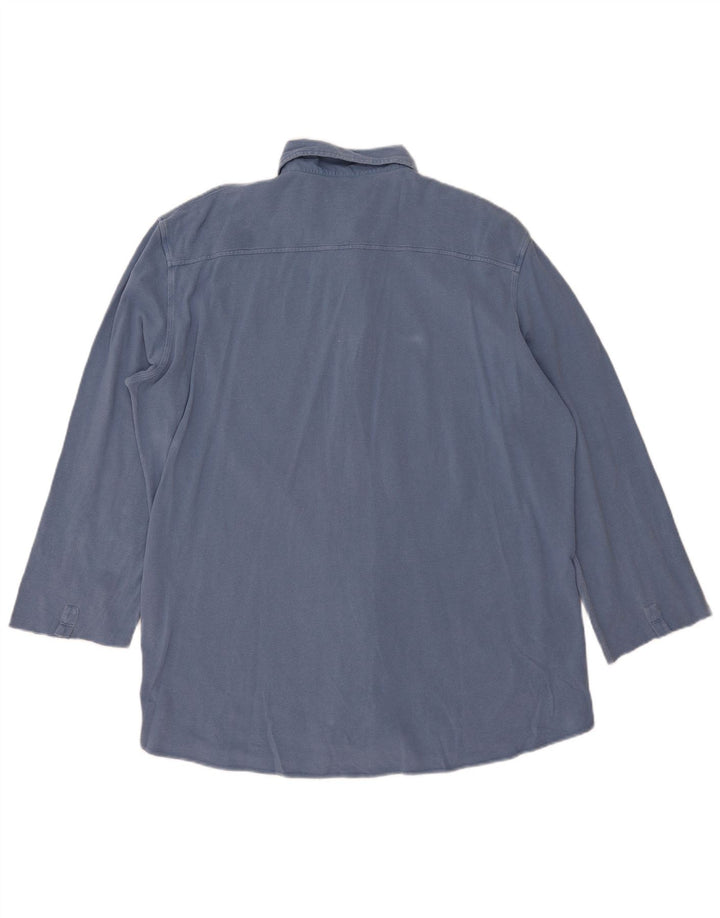 Fay Mens 3/4 Sleeve Shirt 2XL Blue Cotton