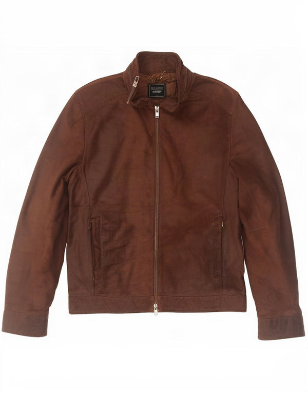 Liu Jo Mens Suede Jacket IT 48 Medium Brown Leather