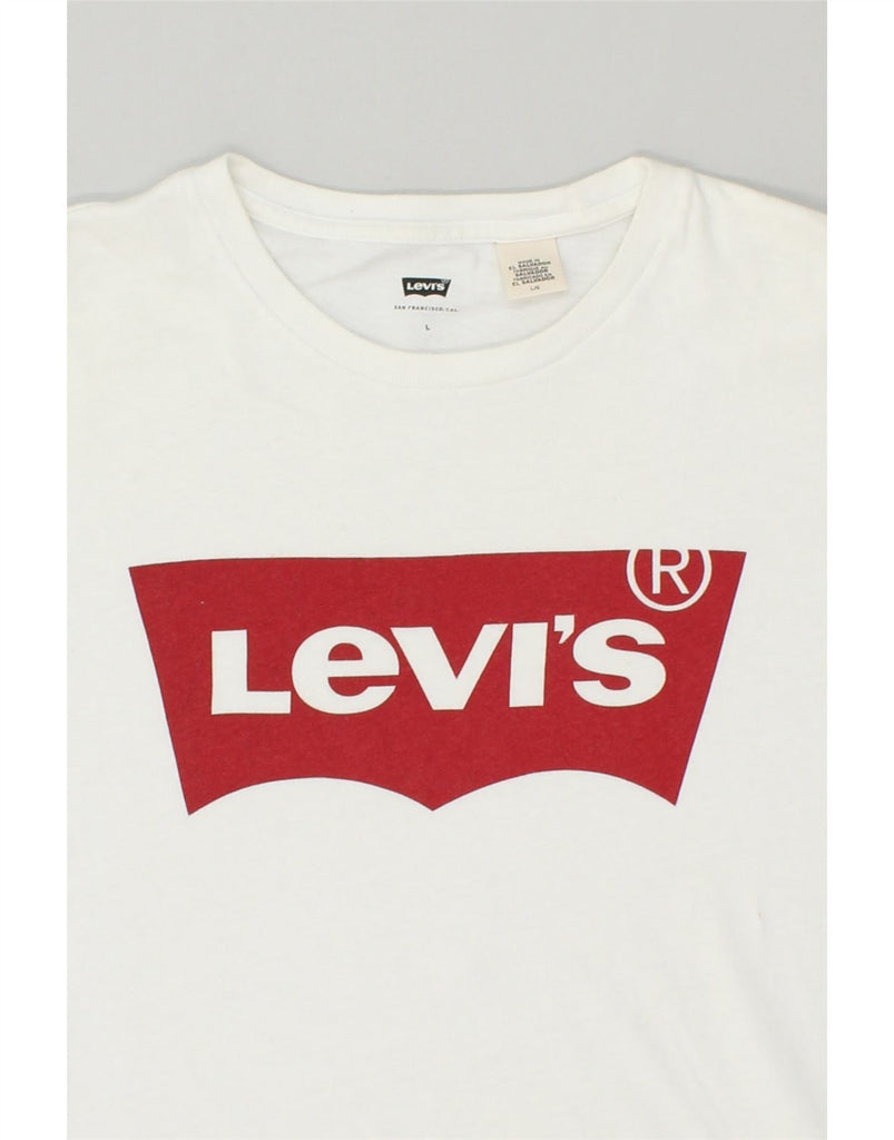 LEVI'S Mens Graphic T-Shirt Top Large White Cotton | Vintage Levi's | Thrift | Second-Hand Levi's | Used Clothing | Messina Hembry 