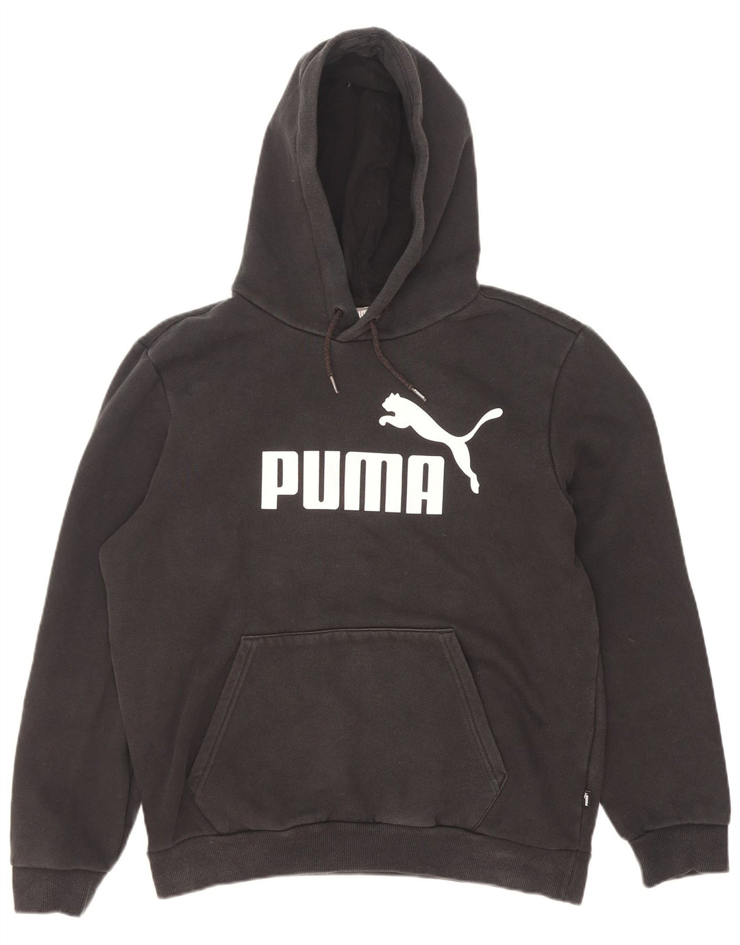 Puma Mens Graphic Hoodie Jumper Small Black Cotton