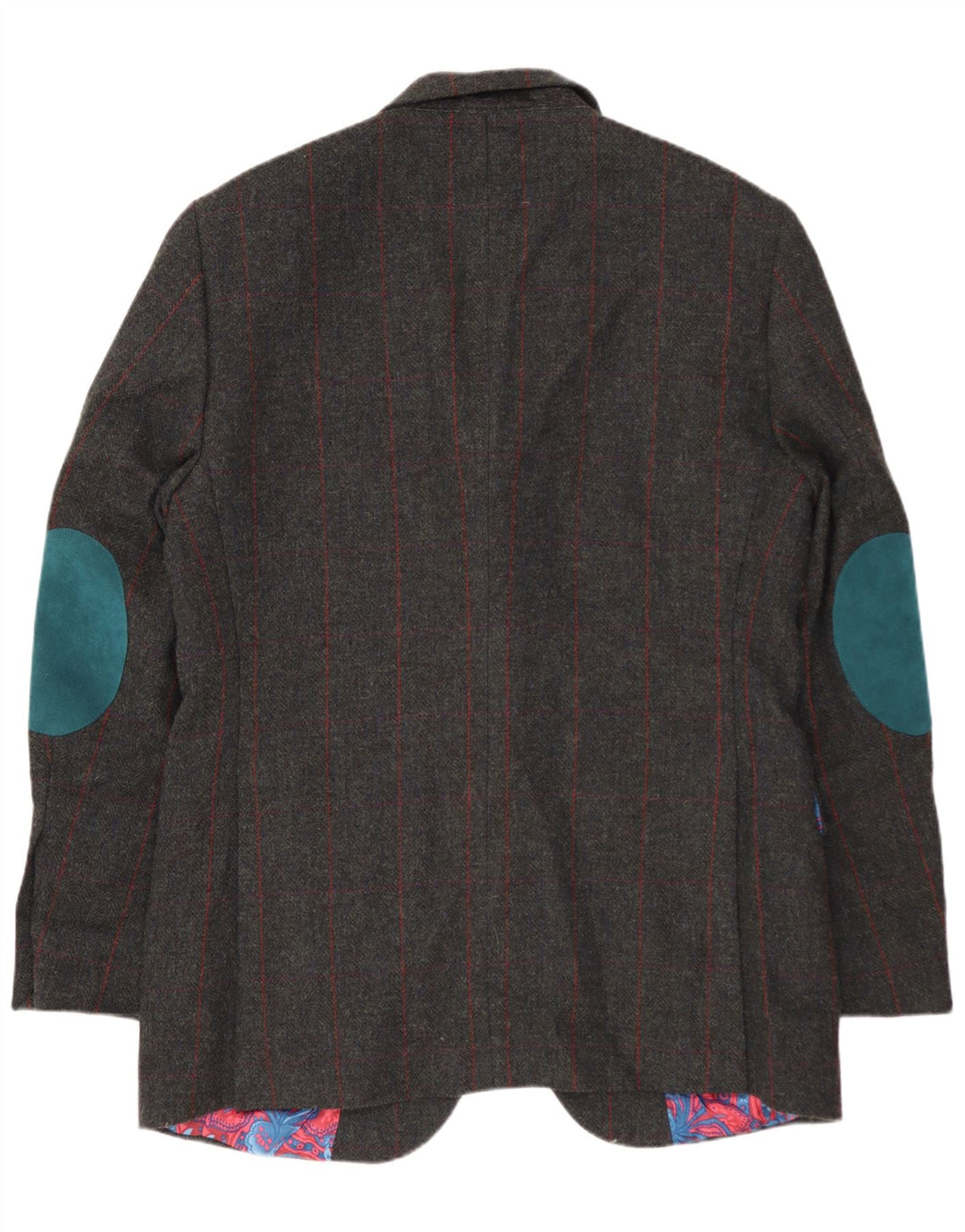 W.BILL Mens 2 Button Blazer Jacket IT 52 XL Grey Check Wool