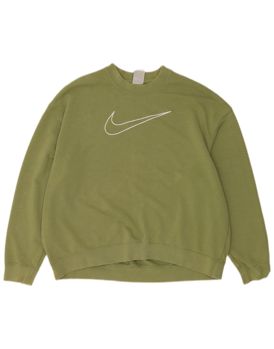 Nike Womens Dri Fit Graphic Oversized Sweatshirt Jumper UK 14 Medium Green