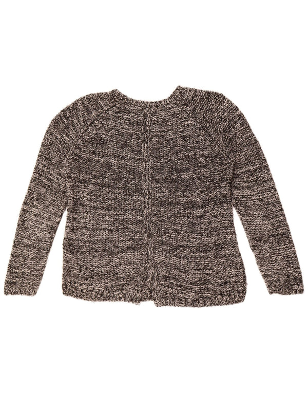 Massimo Dutti Womens Boat Neck Jumper Sweater UK 14 Medium Grey Flecked