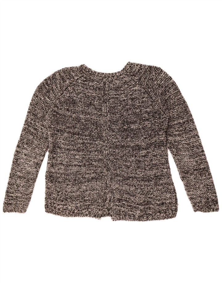 Massimo Dutti Womens Boat Neck Jumper Sweater UK 14 Medium Grey Flecked