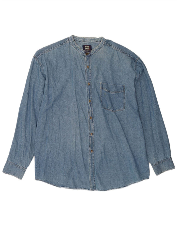 Faded Glory Mens Denim Shirt XL Blue Cotton