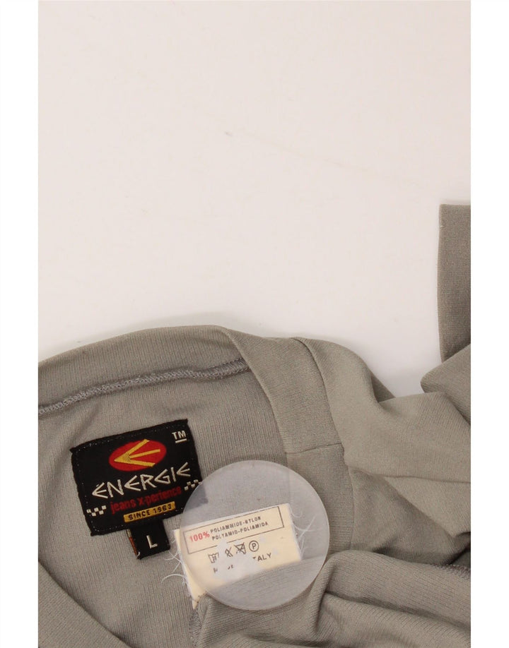 Energie Womens Top Long Sleeve UK 14 Large Grey Nylon