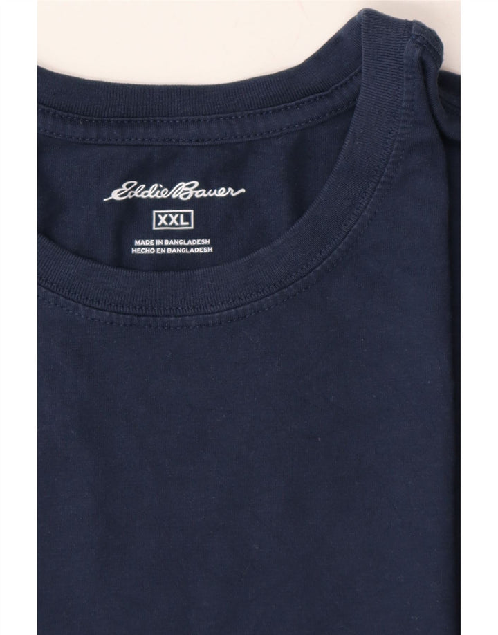 EDDIE BAUER Mens T-Shirt Top 2XL Navy Blue Cotton Vintage Eddie Bauer and Second-Hand Eddie Bauer from Messina Hembry 