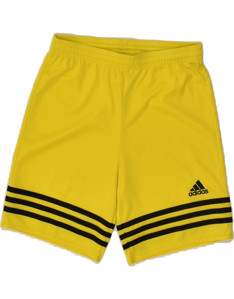 ADIDAS Boys Climalite Sport Shorts 11-12 Years Large  Yellow Polyester | Vintage Adidas | Thrift | Second-Hand Adidas | Used Clothing | Messina Hembry 