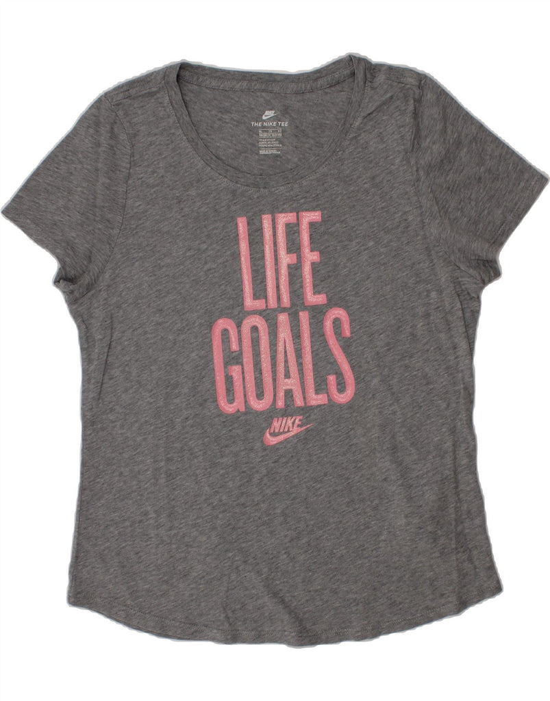 NIKE Girls Athletic Cut Graphic T-Shirt Top 13-14 Years XL  Grey Cotton Vintage Nike and Second-Hand Nike from Messina Hembry 