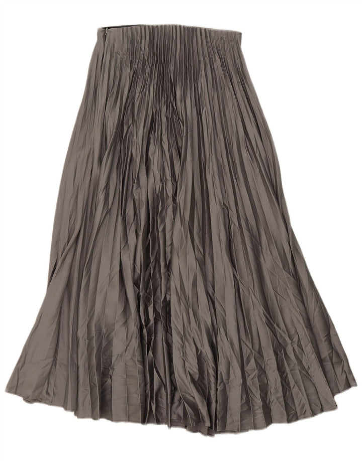 Zara Womens Pleated Skirt XS W24 Grey Polyester