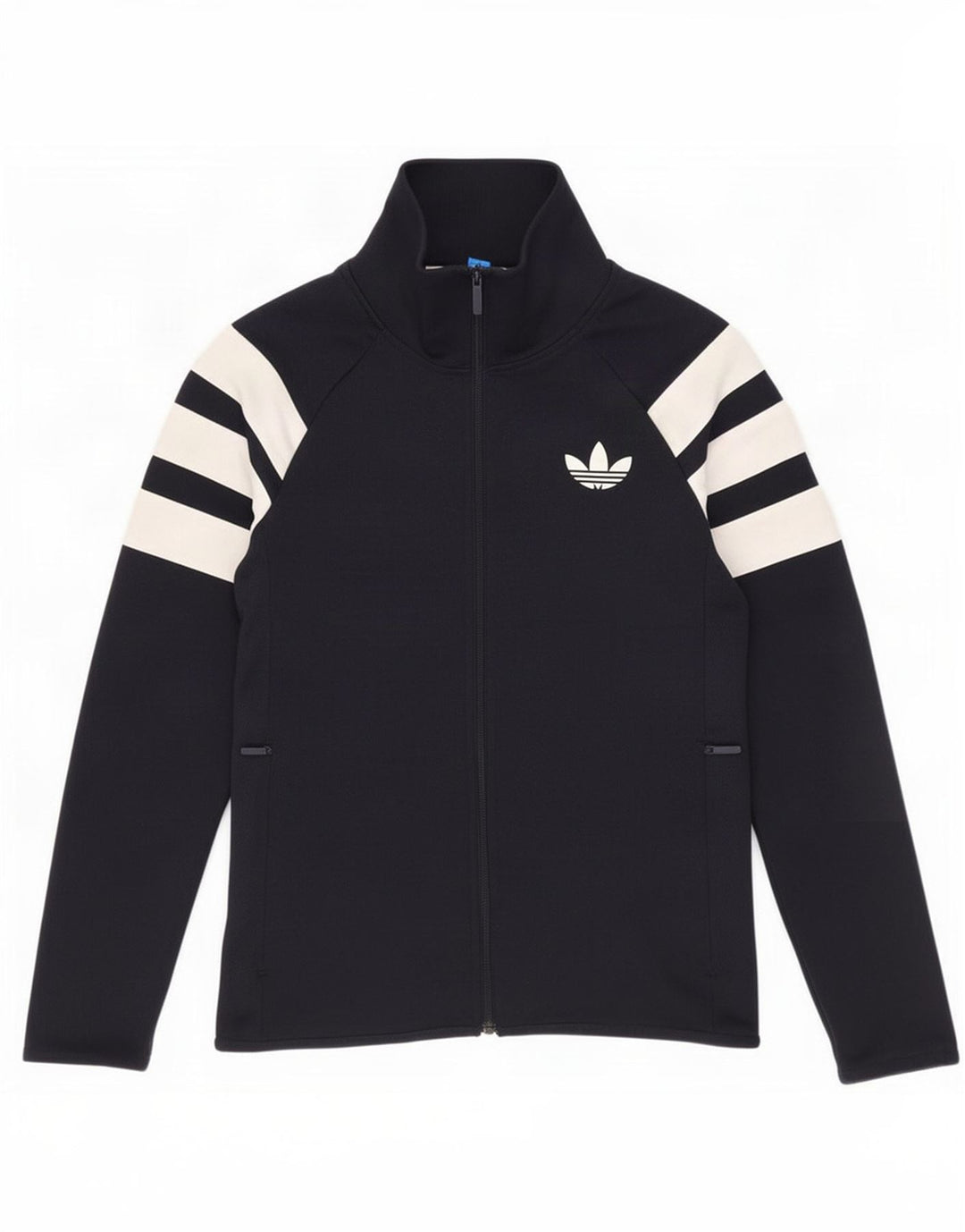 Adidas Mens Tracksuit Top Jacket Small Navy Blue Colourblock Polyester