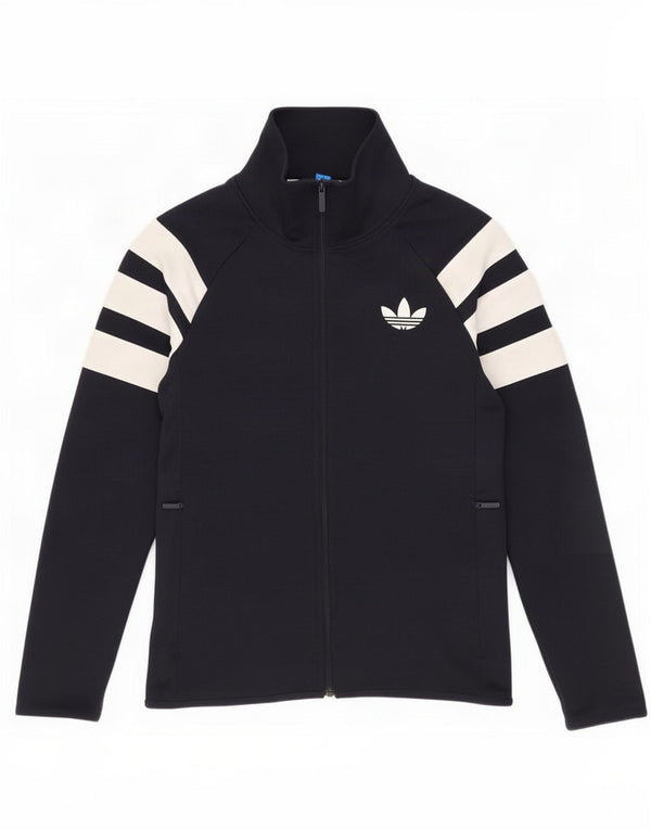 Adidas Mens Tracksuit Top Jacket Small Navy Blue Colourblock Polyester