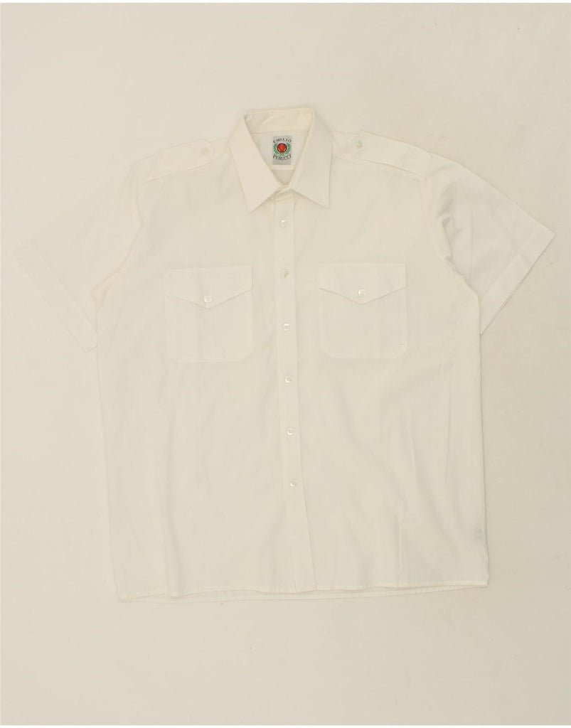 EMILIO PUCCI Mens Military Short Sleeve Shirt Size 40 41 Medium White Vintage Emilio Pucci and Second-Hand Emilio Pucci from Messina Hembry 