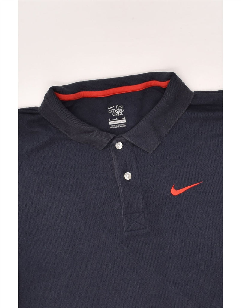 NIKE Mens Polo Shirt Small Navy Blue Cotton | Vintage Nike | Thrift | Second-Hand Nike | Used Clothing | Messina Hembry 