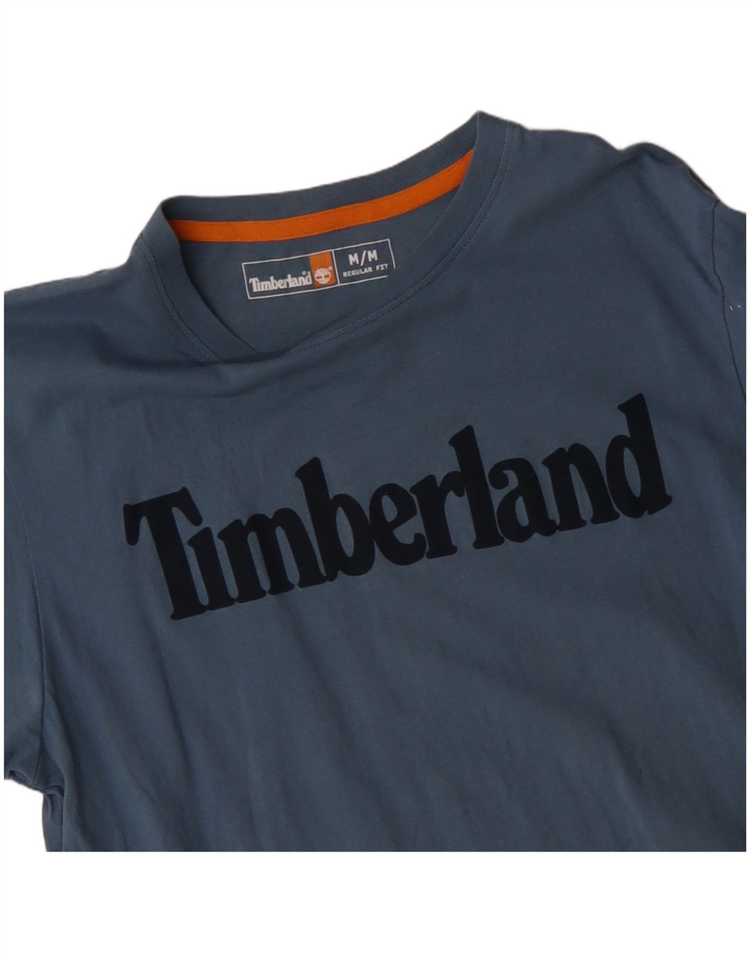 TIMBERLAND Mens Regular Fit Graphic T-Shirt Top Medium Blue Cotton