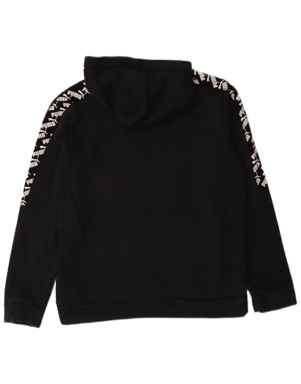 Puma Mens Graphic Hoodie Jumper Medium Black Cotton