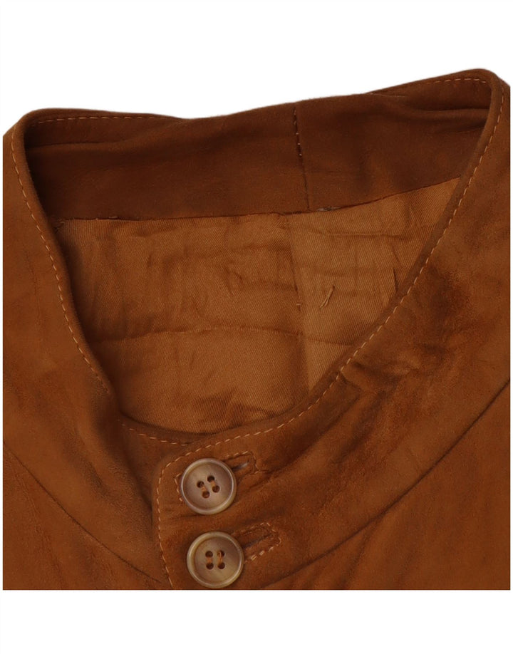 Vintage Mens Suede Bomber Jacket UK 38 Medium Brown