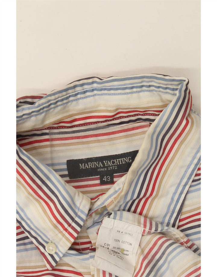 MARINA YACHTING Mens Shirt Size 43 Large Multicoloured Striped Cotton