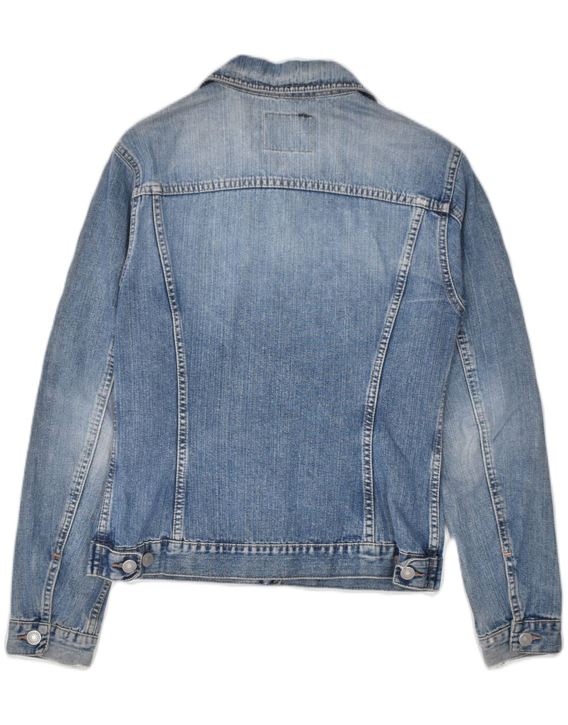 SISLEY Womens Denim Jacket UK 10 Small Blue Cotton | Vintage | Thrift | Second-Hand | Used Clothing | Messina Hembry 