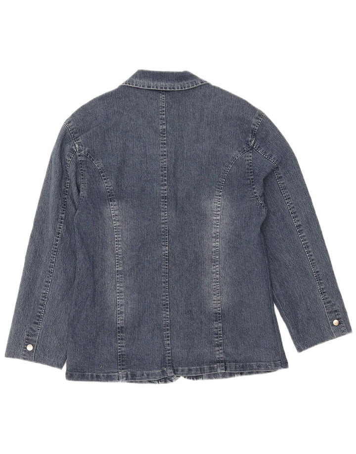 Vintage Womens 2 Button Denim Blazer Jacket IT 50  XL Blue Cotton