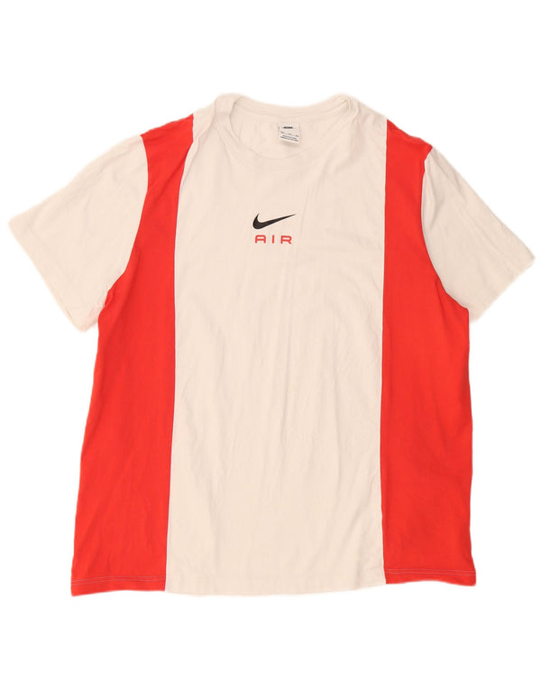 Nike Mens T-Shirt Top 2XL White Colourblock Cotton