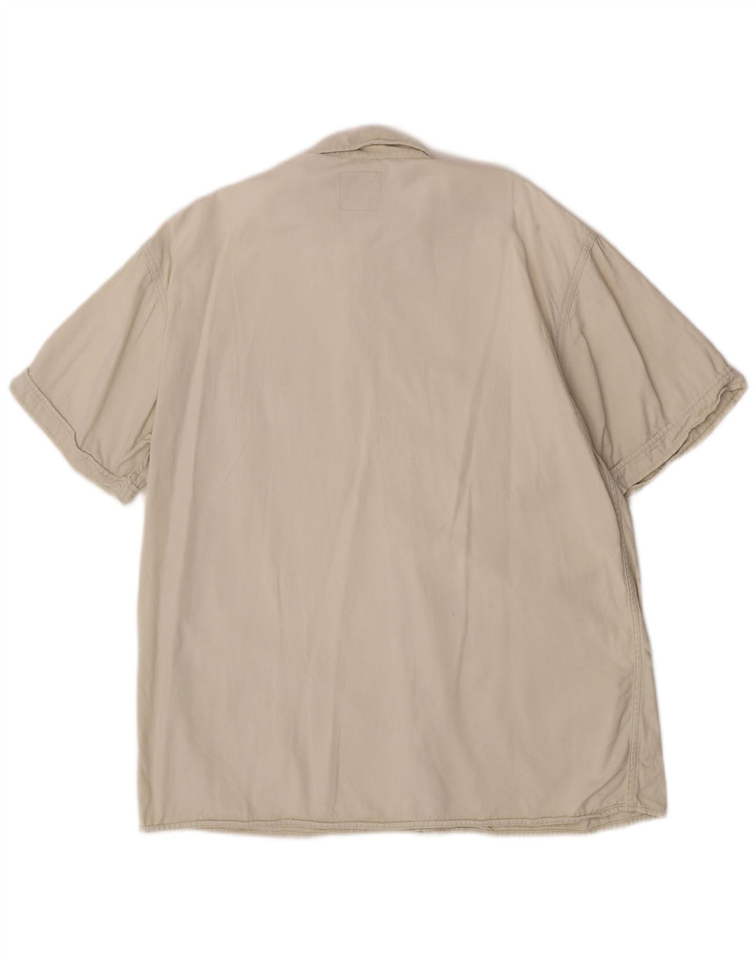 Wrangler Mens Short Sleeve Military Shirt Medium Off White Cotton