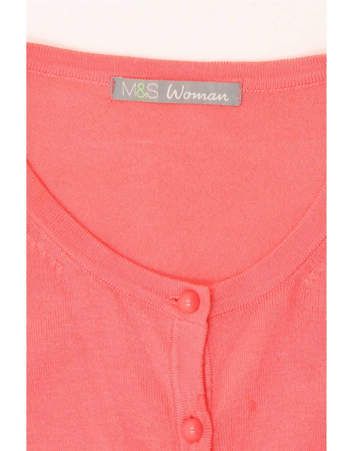 Marks & Spencer Womens Cardigan Sweater UK 10 Small Pink