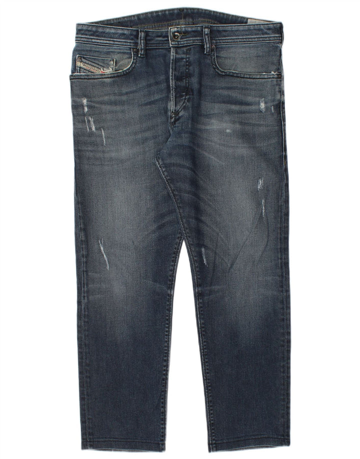 Diesel Mens Distressed Straight Jeans W33 L27 Blue