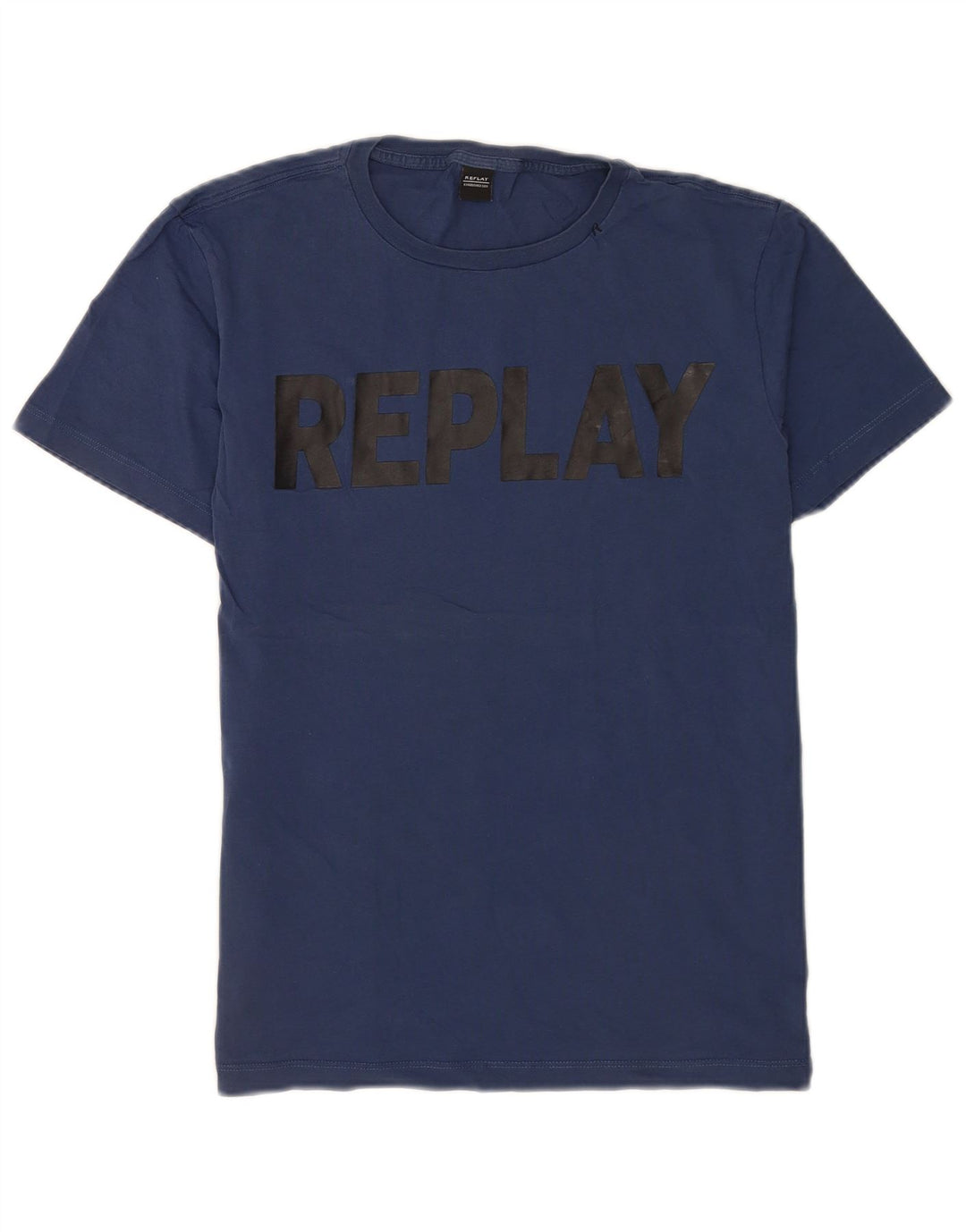 Replay Mens Regular Graphic T-Shirt Top Medium Navy Blue
