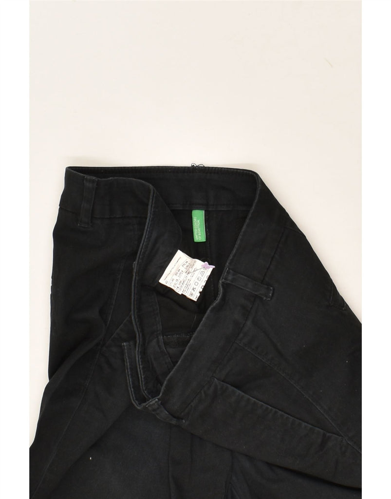 BENETTON Womens Slim Chino Trousers US 8 Medium W30 L27 Black Cotton | Vintage Benetton | Thrift | Second-Hand Benetton | Used Clothing | Messina Hembry 