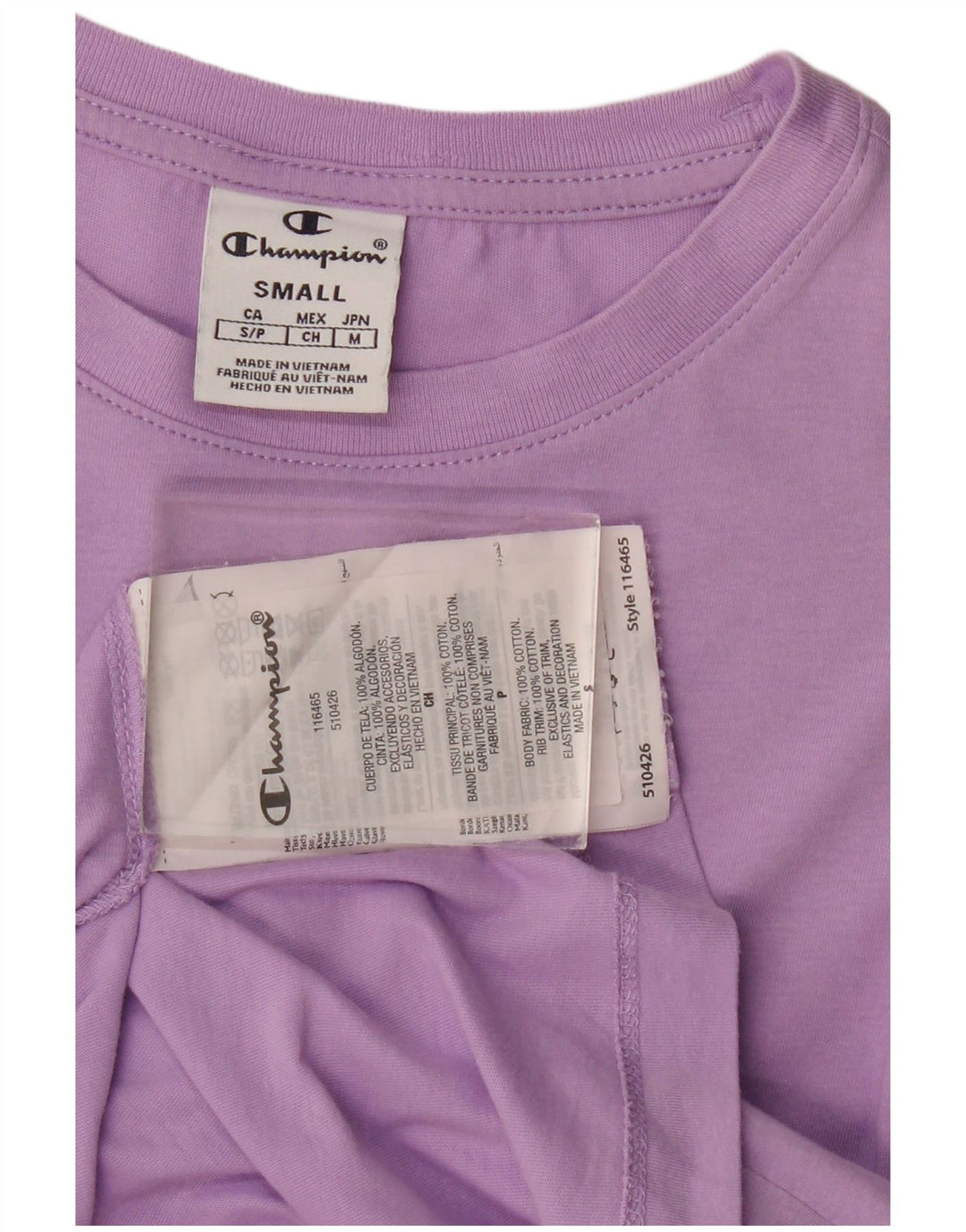 CHAMPION Womens T-Shirt Top UK 10 Small Purple Cotton